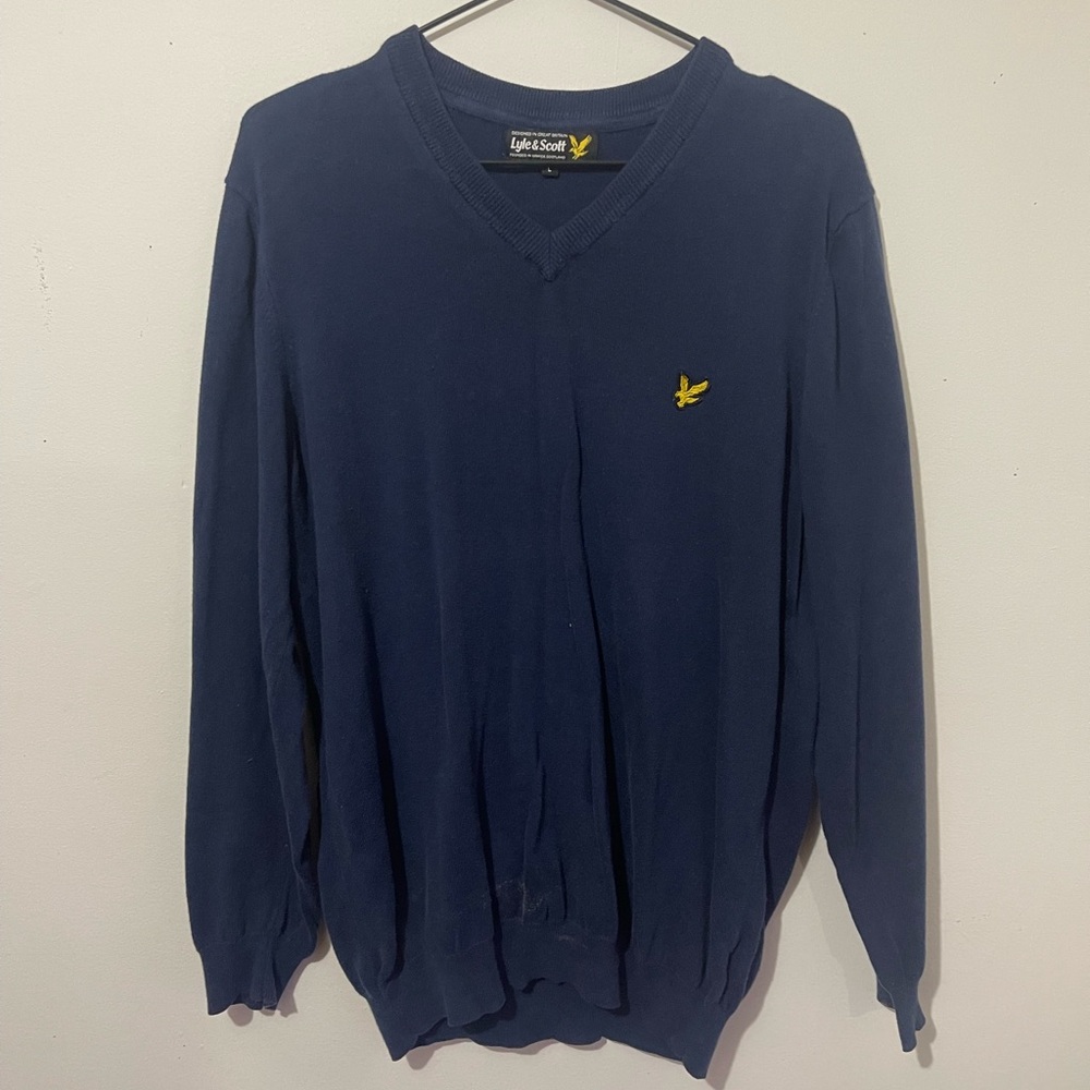 Lyle & Scott Men's Deep Blue V-Neck Sweater